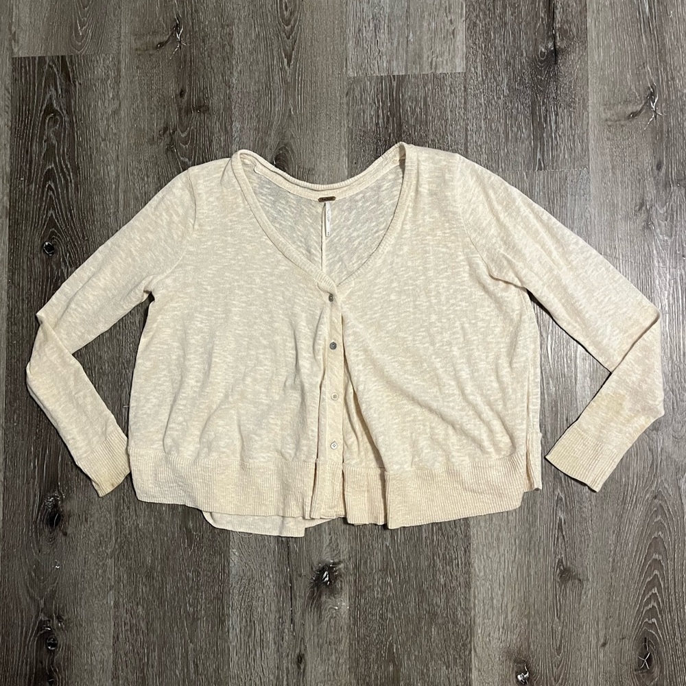Free People Cream Cardigan